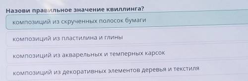 III хПортреты выдающихся личностейНазови правильное значениеКвиллинга?Композиций из пластилина и гли