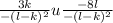 \frac{3k}{-(l-k)^{2} } u \frac{-8l}{-(l-k)^{2} }