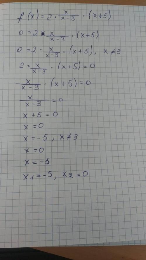 a)дано уравнение кривой f(x)=2x/(x-3)(x+5) не раскрывая скобок в знаменателе найдите производную фун