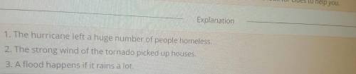 Put the sentences into the correct order. 1) The a huge hurricane homeless. number left people of2)