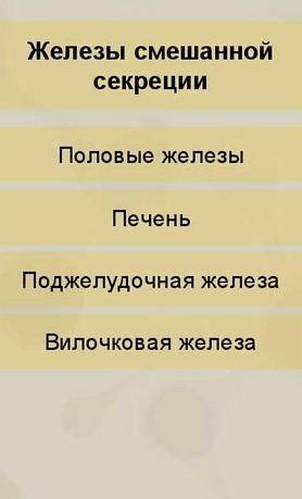 Задание 10. Заполните таблицу, расположение и название желез секреции. ( )Внутренней секрецииСмешанн