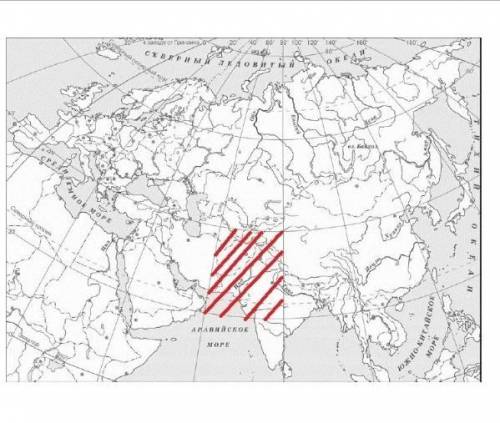 Заштрихуйте на контурной карте один четырехугольник образованный градусной сеткой параллелями и мери