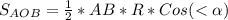 S_{AOB} = \frac{1}{2} * AB *R*Cos(