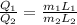 \frac{Q_1}{Q_2} =\frac{m_1L_1}{m_2L_2}