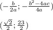 (-\frac{b}{2a};-\frac{b^2-4ac}{4a}) \\ \\ (\frac{\sqrt{2}}{2};\frac{23}{2})