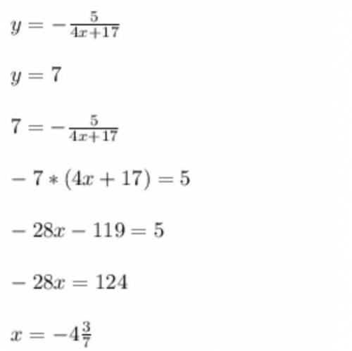 Дана функция: y=-9/4х+11. Найдите значение х, при котором значение функции равно -7. пожайлуста