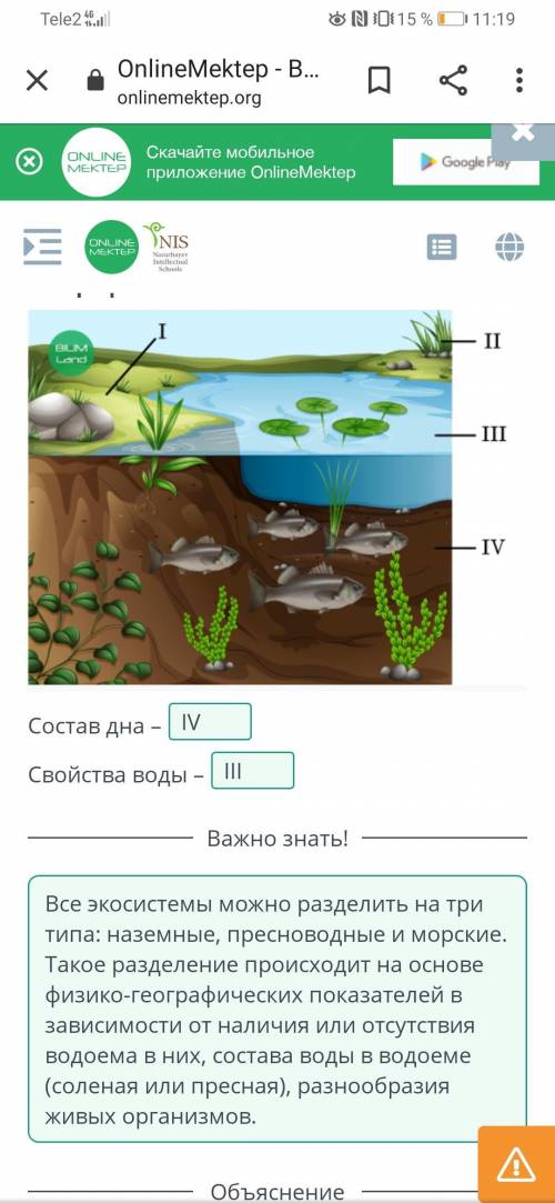 Виды экосистем. Урок 1 Соотнеси части рисунка и физико-географические показатели экосистемы. ❗​