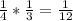 \frac{1}{4}*\frac{1}{3}=\frac{1}{12}