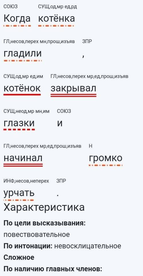 Сделать синтаксический разбор каждого предложения. 1) В доме у нас появился котёнок, котёнок был мал