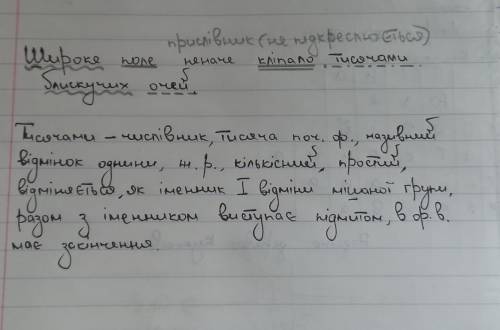 Підкресліть головні та другорядні члени речення і розберіть послідовність розбору числівника як част