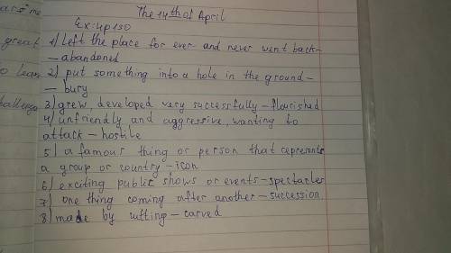 4 VOCABULARY Match the highlighted words in the article to the definitions. 1 left the place for eve