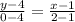 \frac{y - 4}{0 - 4} = \frac{x - 1}{2 - 1}