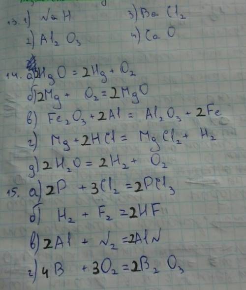 13. Складіть формули: Na…H…, Al…O…, Ba…Cl…, Ca…O… 14. Підберіть коефіцієнти у схемах реакцій. Укажіт
