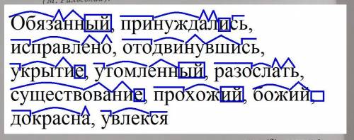 Краткий морфемный разбор слов: Обязанный, принуждались, исправлено, отодвинувшись, укрытие, утомленн