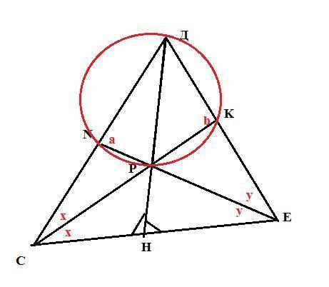 Сто ! Мне нужно нормальное решение этой задачи! В треугольнике CDE биссектрисы CK и EN пересекаются