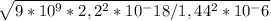 \sqrt{9*10^9 *2,2^2 *10^-18/1,44^2*10^-6}