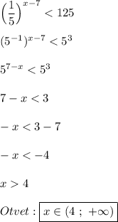 \Big(\dfrac{1}{5}\Big)^{x-7}