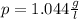 p=1.044\frac{g}{l}