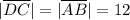 |\overline {DC}| =|\overline {AB}| = 12