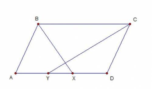 В параллелограмме ABCD сторона AB равна 6. Из вершин B и C проведены биссектрисы углов, пересекающие