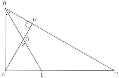 Бісектриса BL та висота АН у трикутнику АВС перетинаються в точці О так, що трикутник AOL pівносторо