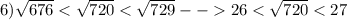 6)\sqrt{676}