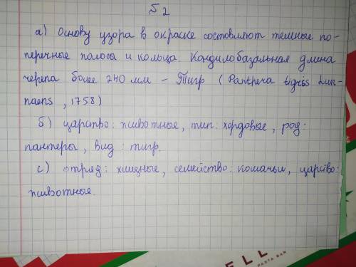 . На рисунке изображено животное из семейства кошачьих, рода Пантеры. (a) Напишите два параметра, по