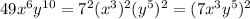 49x^6y^{10}=7^2(x^3)^2(y^5)^2=(7x^3y^5)^2