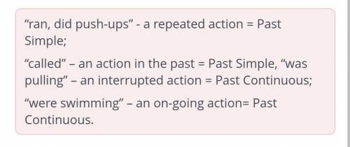 Open the bracket using the correct tense (Past Simple or Past Continuous). Write only the verb in co