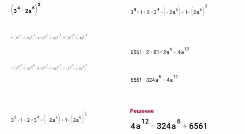(1,3р²+2,59)² (3х²-2,5у)² (3⁴-2а⁶)²
