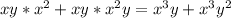 xy*x^{2} +xy*x^{2} y=x^{3}y +x^{3}y^{2}