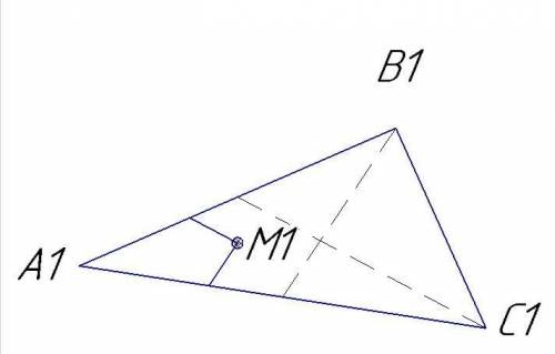 Треугольник АВ С1 является изображением равностороннего треугольника. угольника АВС, точка М1 – изоб