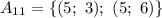 A_{11}=\{(5;\ 3);\ (5;\ 6)\}