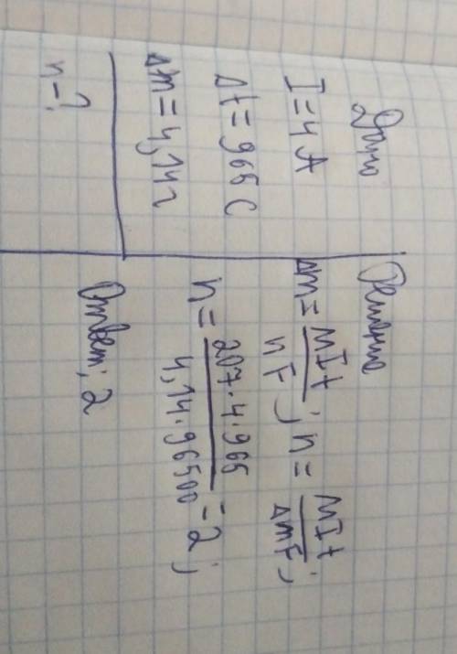 Ток силой 4А пропускали через раствор соли свинца в течение 16 мин 5 с. За это время выделился свине