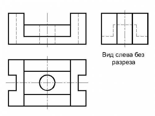 Нужно начертить ещё в 3 виде,выполнить полезные разрезы