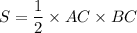 S = \dfrac{1}{2} \times AC \times BC