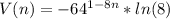 V(n) = -64^{1-8n}*ln(8)