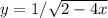 y=1/\sqrt{2-4x}