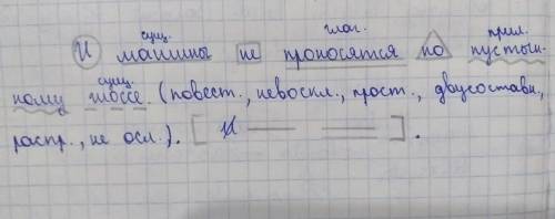 Выполни синтаксический разбор предложения и машины не проносятся по пустынному шоссе ​