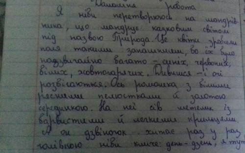 Письмовий твір-опис природи в художнюму стилі на основі власних вражень. на тему: квіти на нашому го