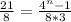 \frac{21}{8} =\frac{4^n-1}{8*3}