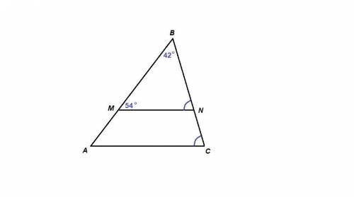 Прямая mn параллельна стороне ac треугольника abc(точка m лежит на ab,точка n-на bc).найдите величин