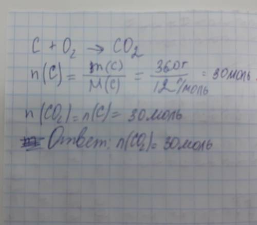 Определите количество углекислого газа которое выделиться при полном сгорании 360 г угля