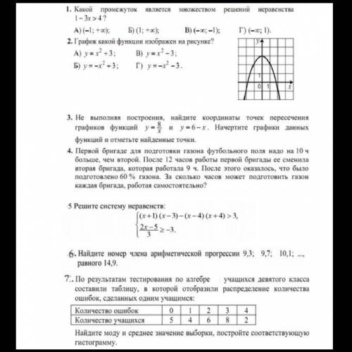 Контрольная работа по алгебре. Кто сделает