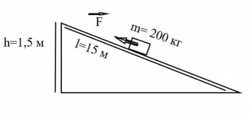 На рисунке представлена наклонная плоскость, по которой поднимают груз.а) Определите работу, соверша