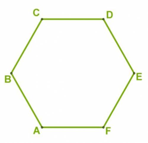 Дан правильный шестиугольник ABCDEF . Назови сторону, которая параллельна стороне EF : BC CD AB F