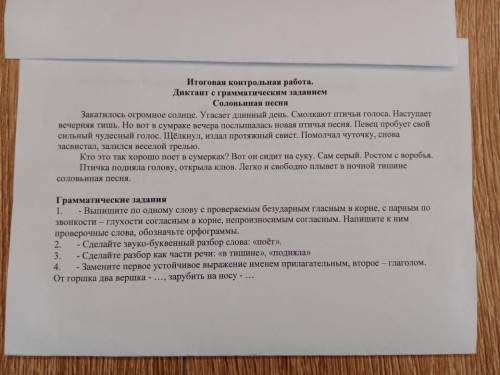 ЭТО 3 КЛАСС только спишите сначала текст потом грамматические задания грамматические задания делать