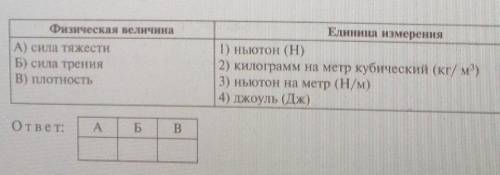 Установите соответствие между физическими величинами и единицамиизмерения этих величин в СИ. К кажд