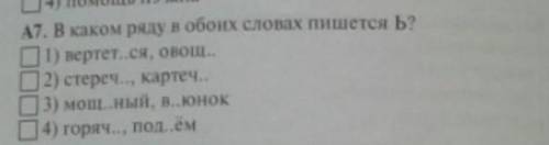 В каком ряду в обоих словах пишется Ь?​