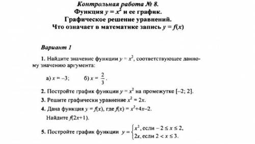 Функция y=x2 и ее график.